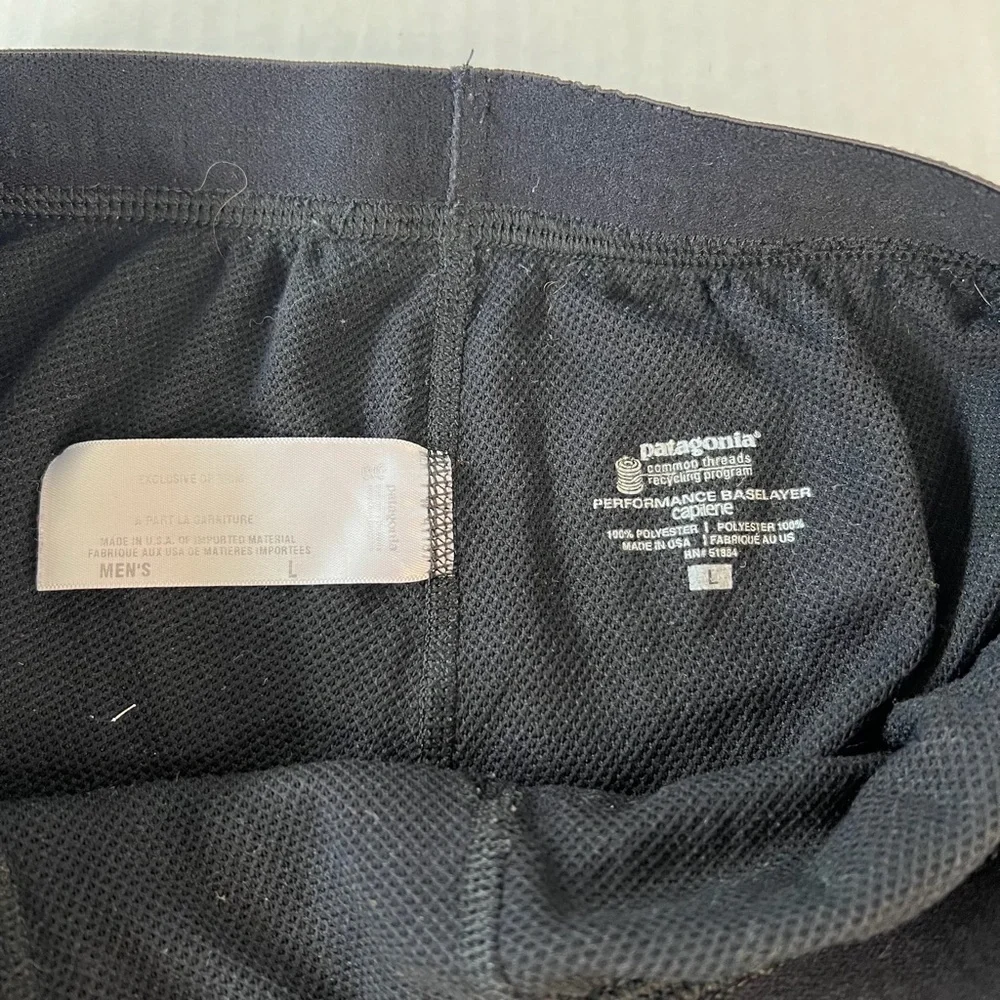 Patagonia Sz‎ Large Black Knot Leggings Performance Layer